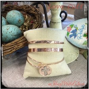 L O V E Rose Gold Cuff Bracelet